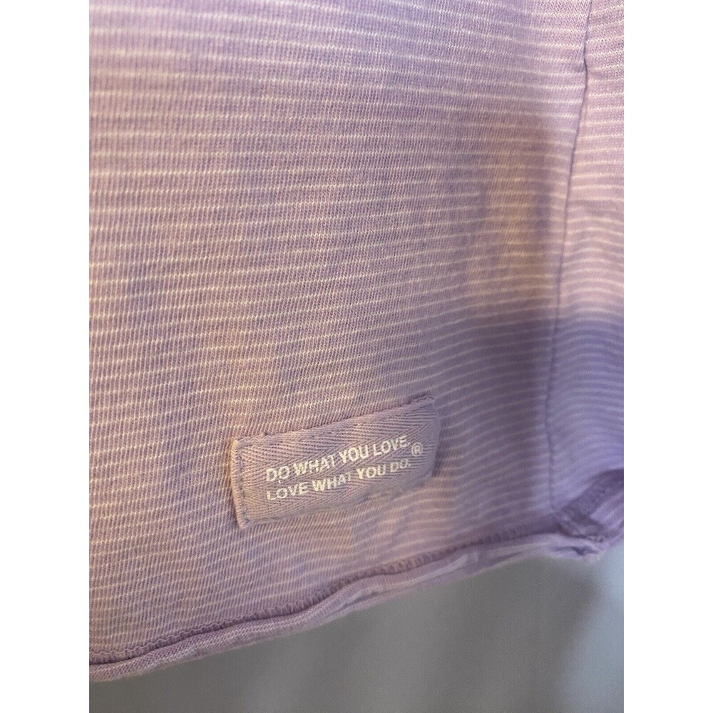 Life Is Good Crusher Lite Hooded Long Sleeve Tee Purple Stripe Size L - Picture 3 of 5